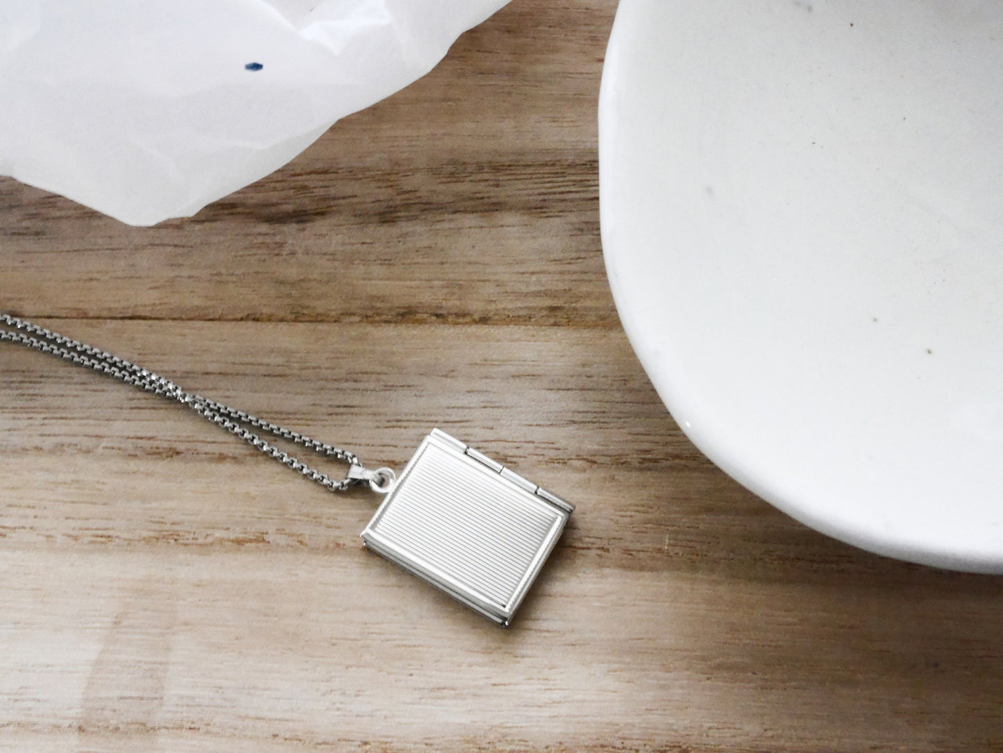 Book Locket Necklace with Customized Engraving, Vintage Silver Pendant with Picture and Initials, Graduation and Proposal Jewelry Gift.