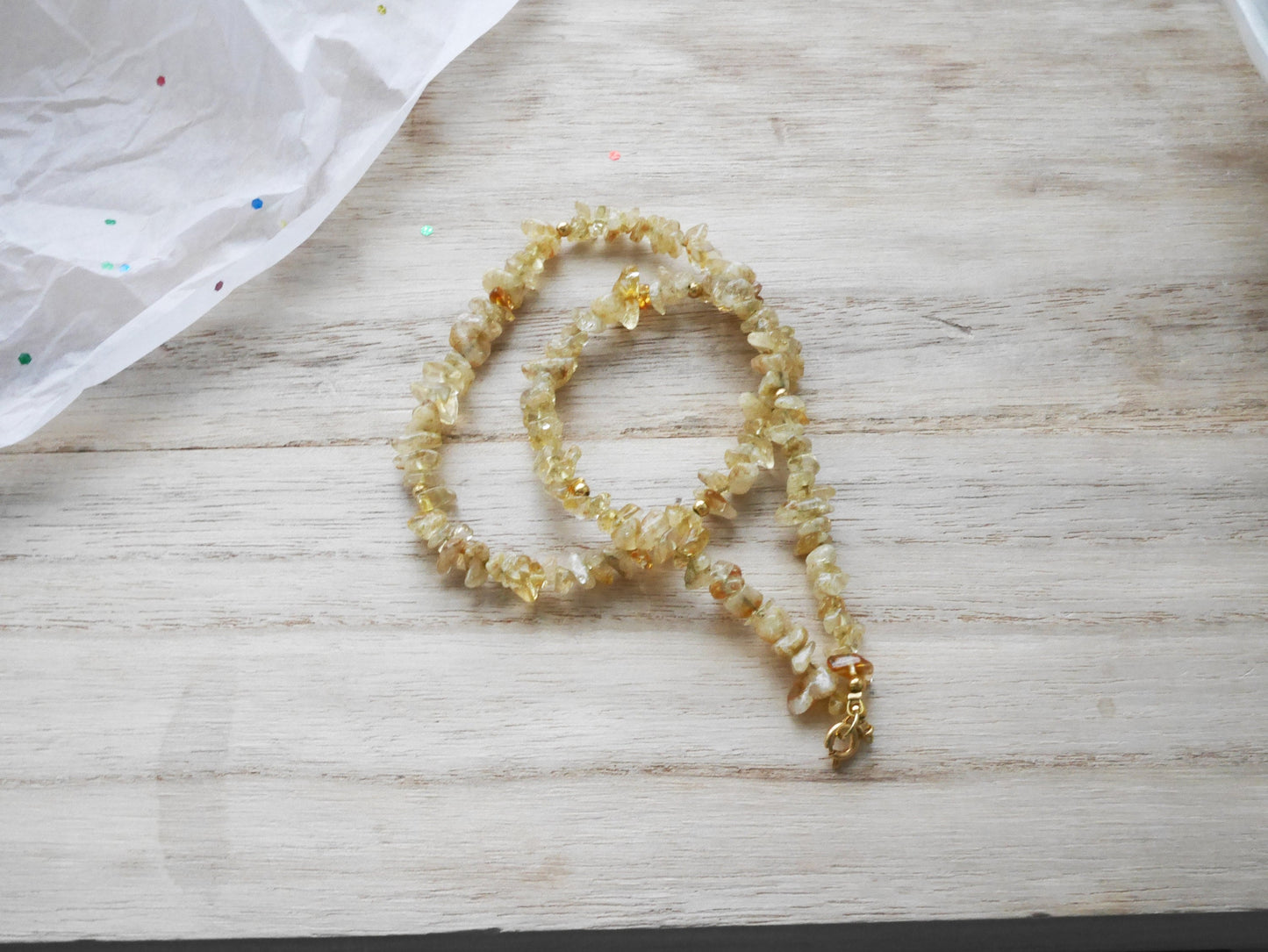 Citrine Necklace, Citrine Choker, Citrine Jewelry, Beaded Necklace, Chip Choker,November Birthstone