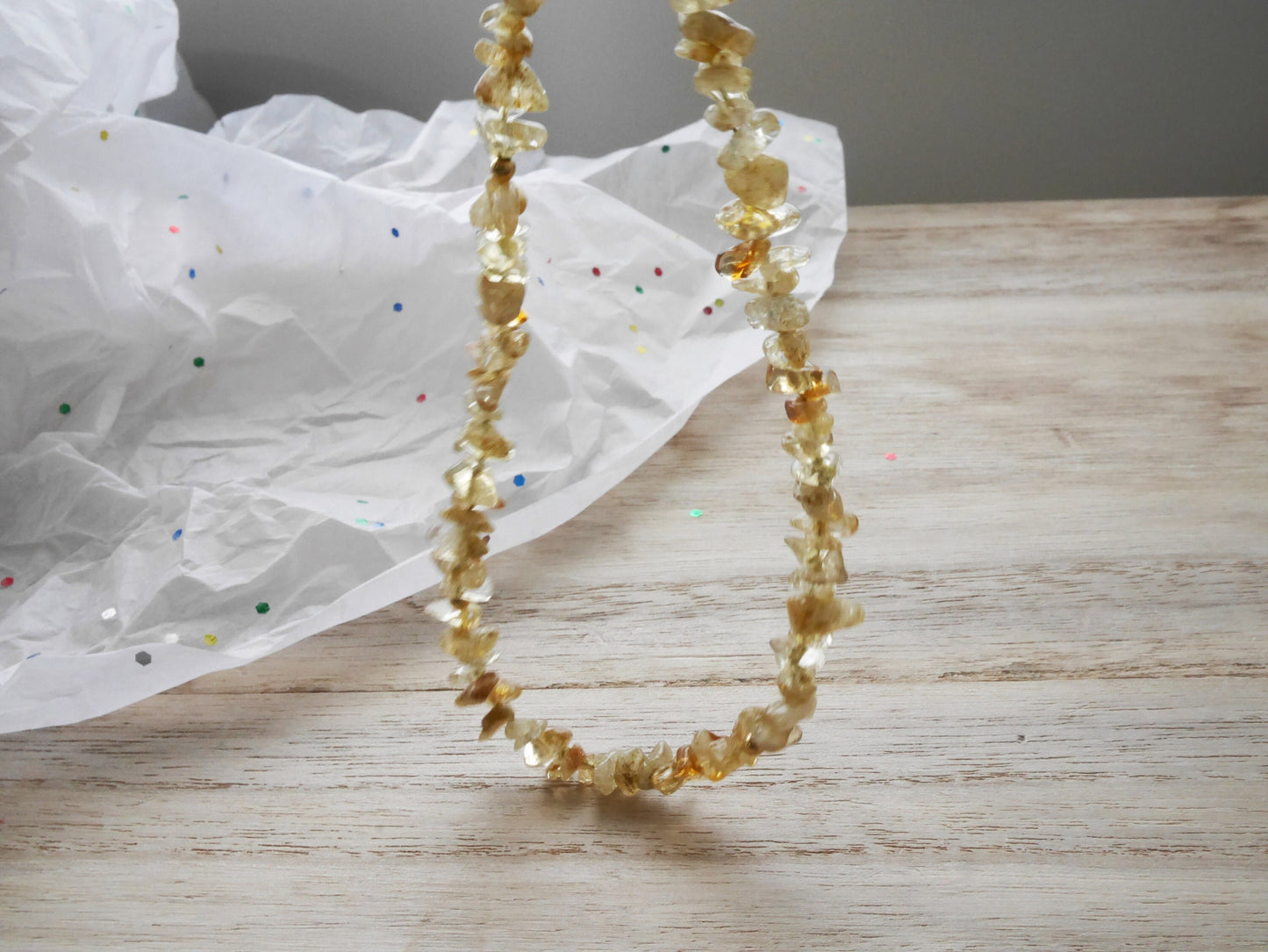 Citrine Necklace, Citrine Choker, Citrine Jewelry, Beaded Necklace, Chip Choker,November Birthstone