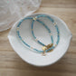 Dainty Blue Beaded Choker Necklace with Evil Eye Pendant