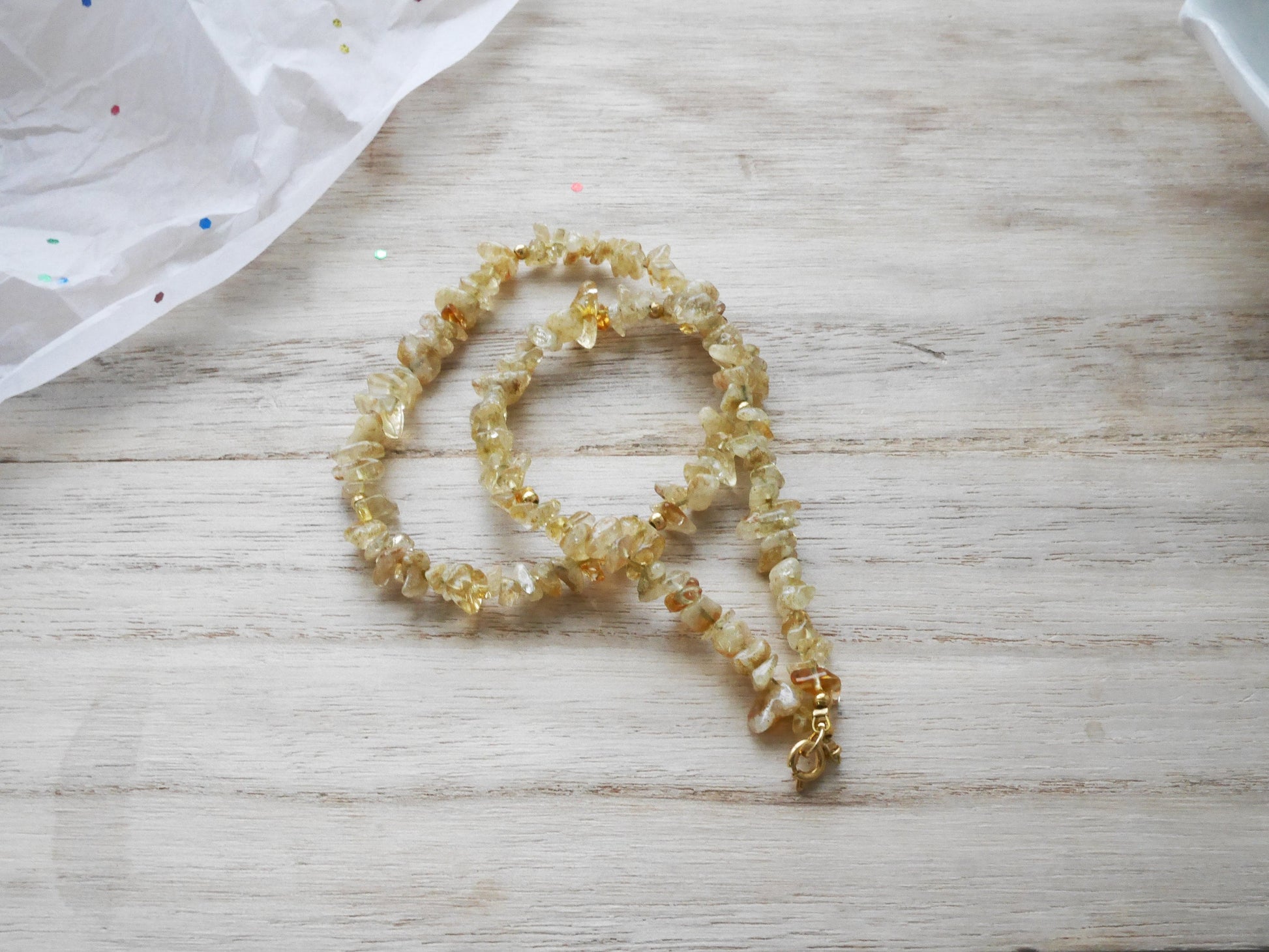 Citrine Necklace, Citrine Choker, Citrine Jewelry, Beaded Necklace, Chip Choker,November Birthstone