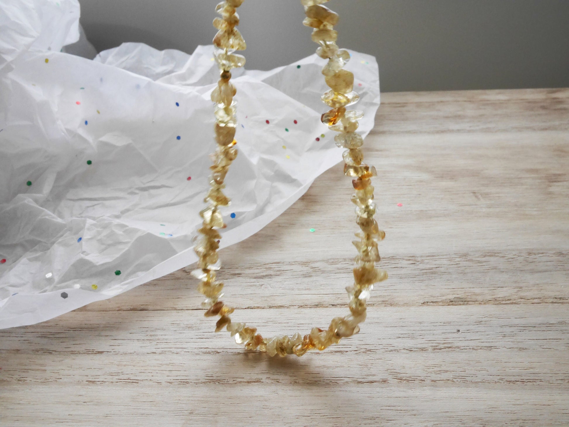 Citrine Necklace, Citrine Choker, Citrine Jewelry, Beaded Necklace, Chip Choker,November Birthstone