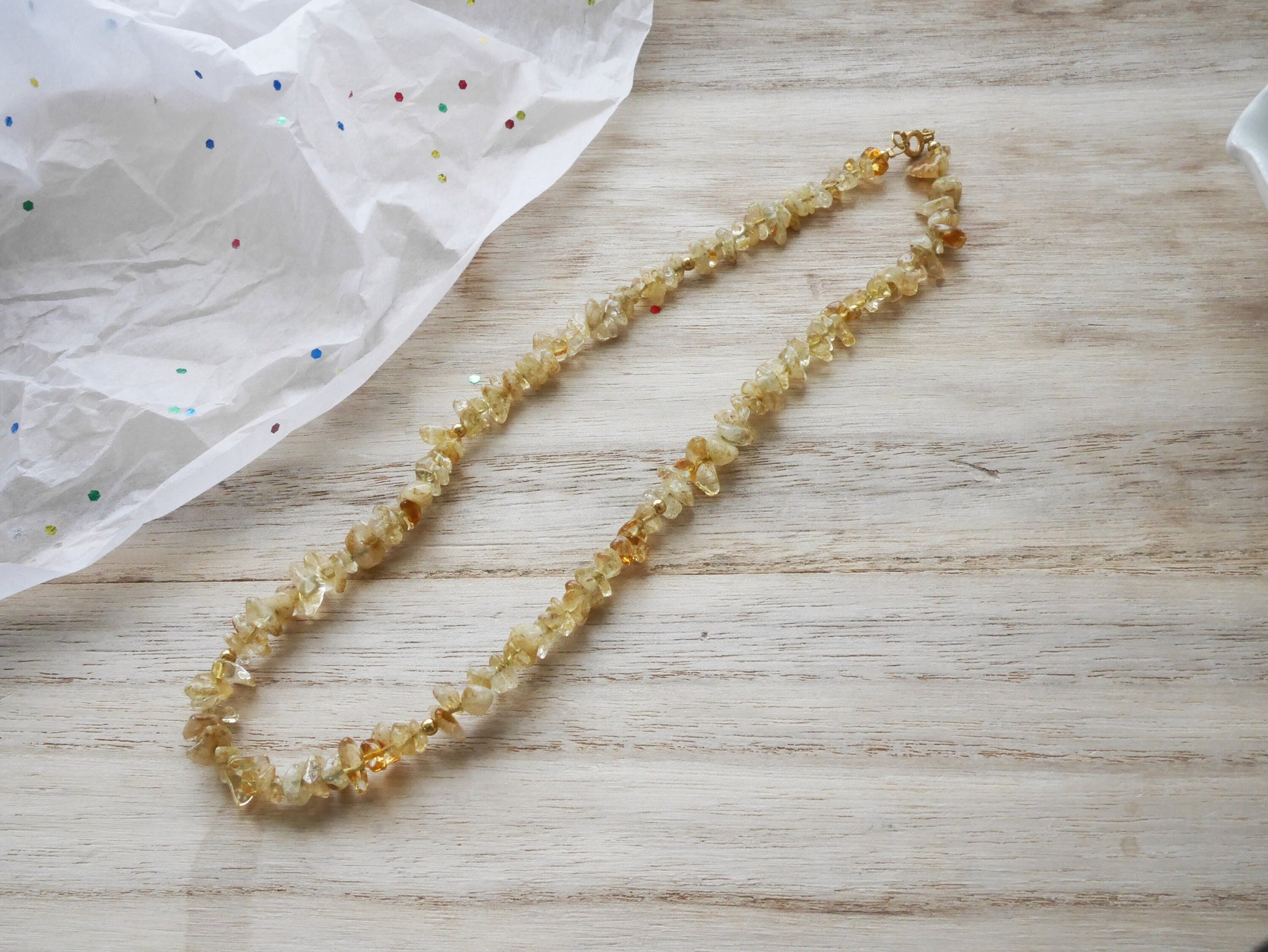 Citrine Necklace, Citrine Choker, Citrine Jewelry, Beaded Necklace, Chip Choker,November Birthstone