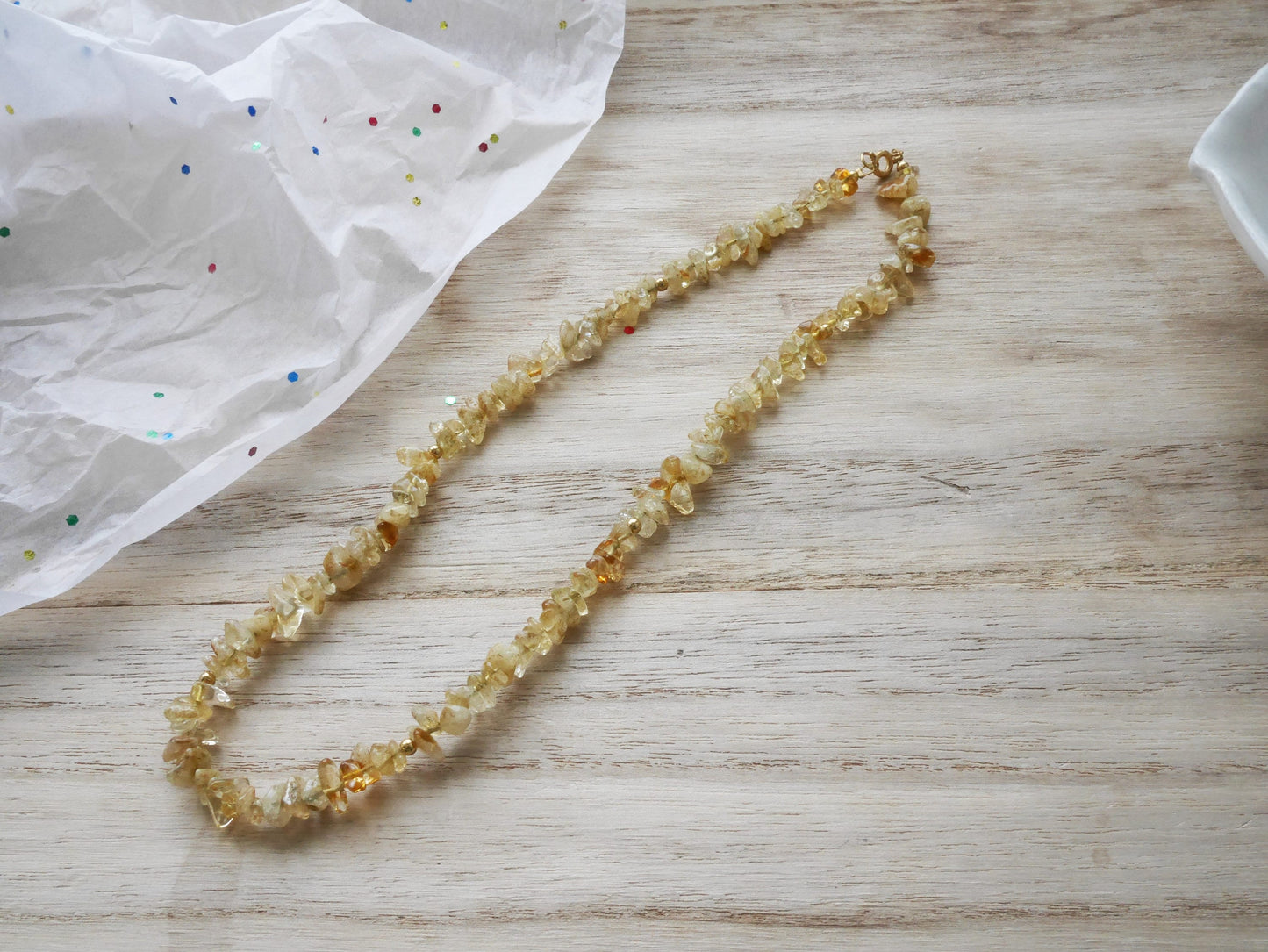 Citrine Necklace, Citrine Choker, Citrine Jewelry, Beaded Necklace, Chip Choker,November Birthstone