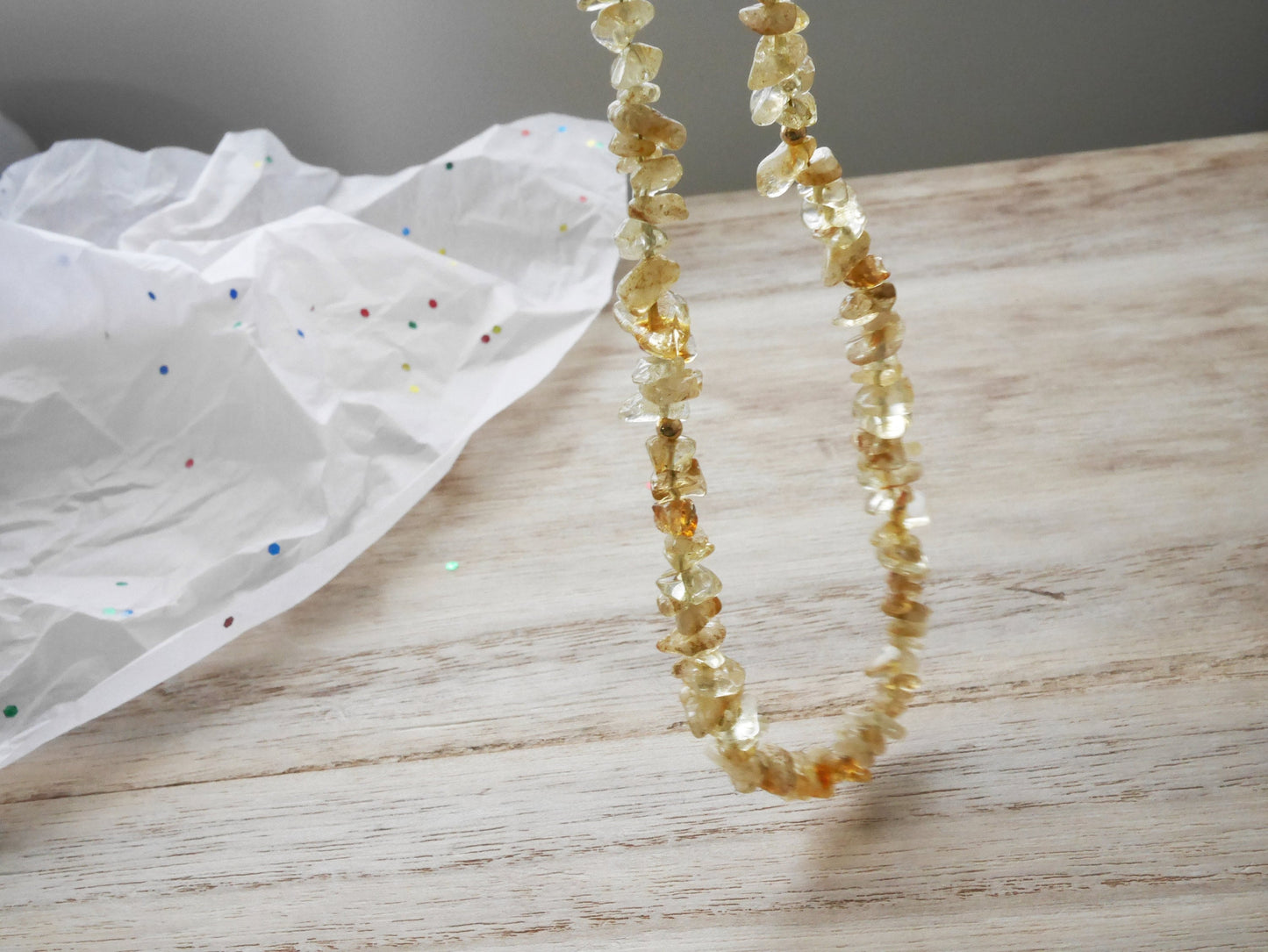 Citrine Necklace, Citrine Choker, Citrine Jewelry, Beaded Necklace, Chip Choker,November Birthstone