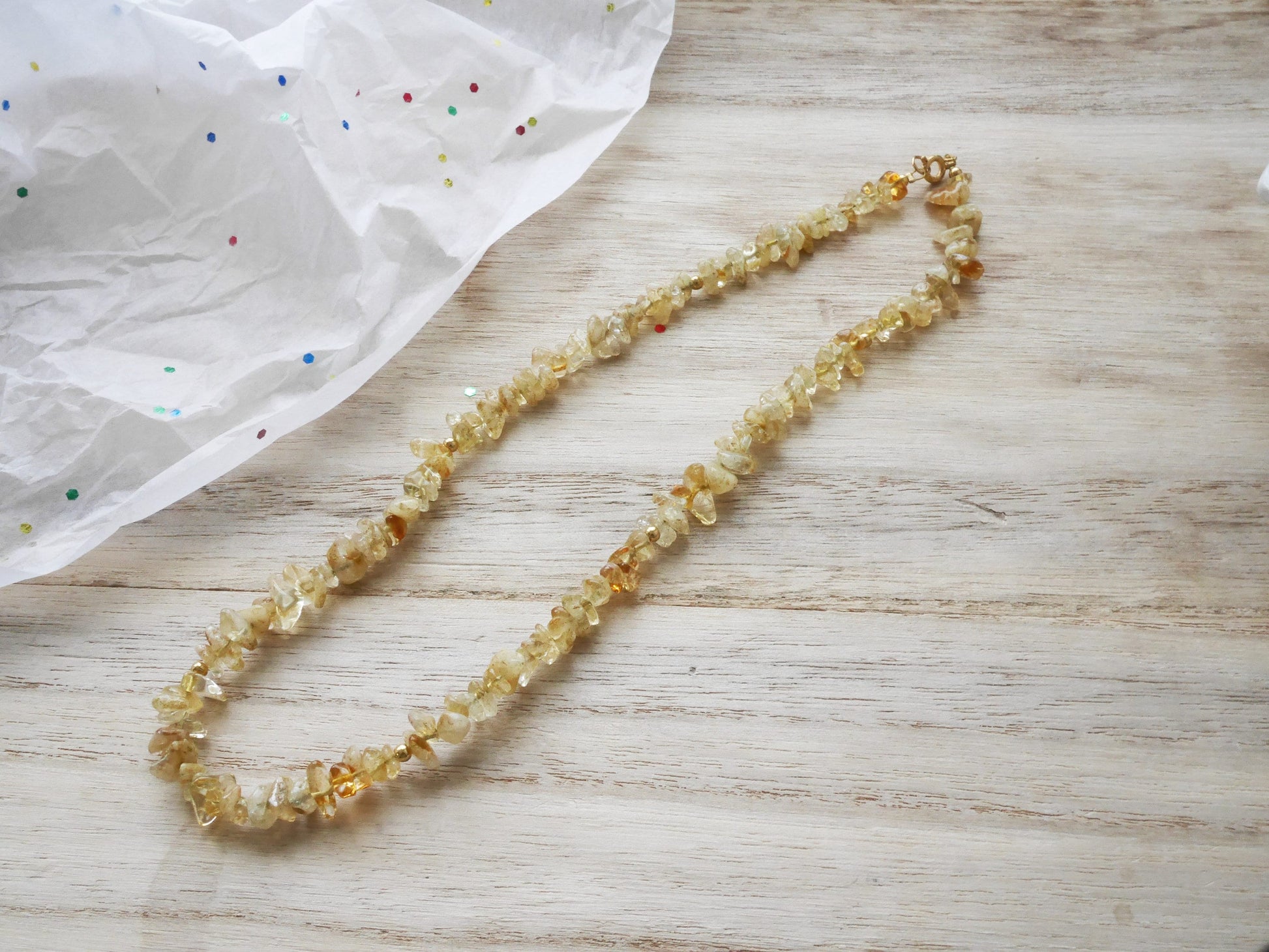 Citrine Necklace, Citrine Choker, Citrine Jewelry, Beaded Necklace, Chip Choker,November Birthstone